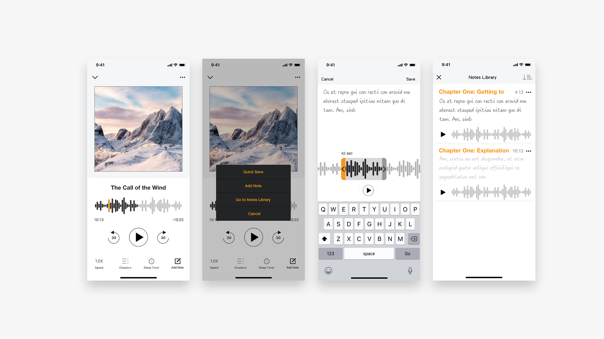 Audible Exploration — audio listening and bookmarking concept hero